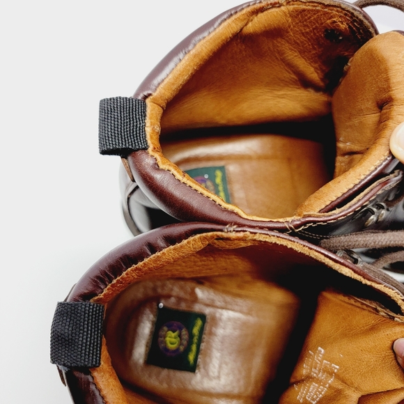 Club Room Italy Made Men Sz 11M Brown Leather Cap-Toe Lace Up Dress Ankle Boots. - Picture 12 of 13